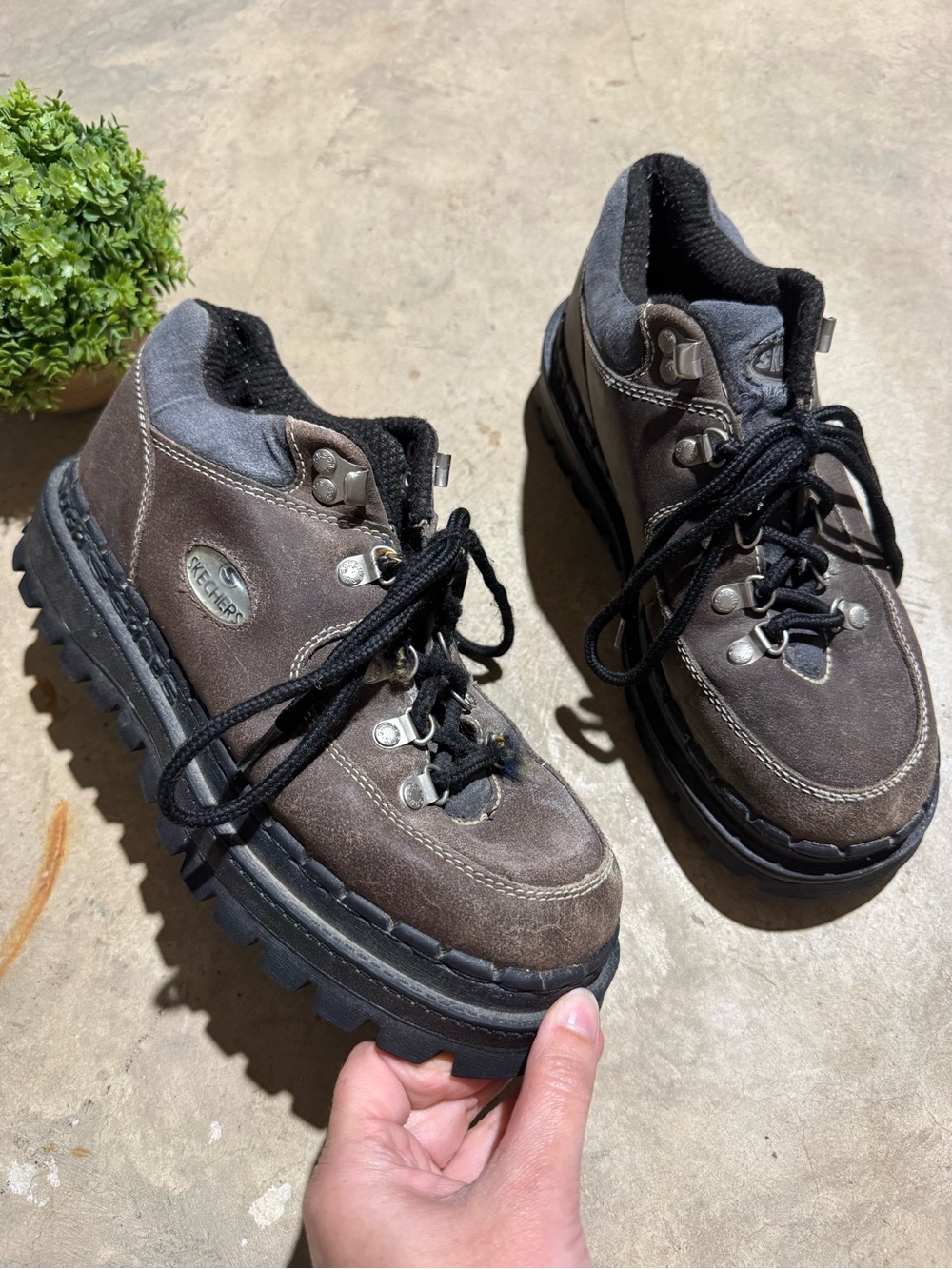 Vintage Y2K Sketchers Hammers Women Size 9 Chunky 90s Platform Lug Sole Brown